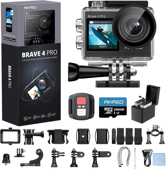 AKASO Brave 4 Pro 4K30 Action Camera with Dual Display Features