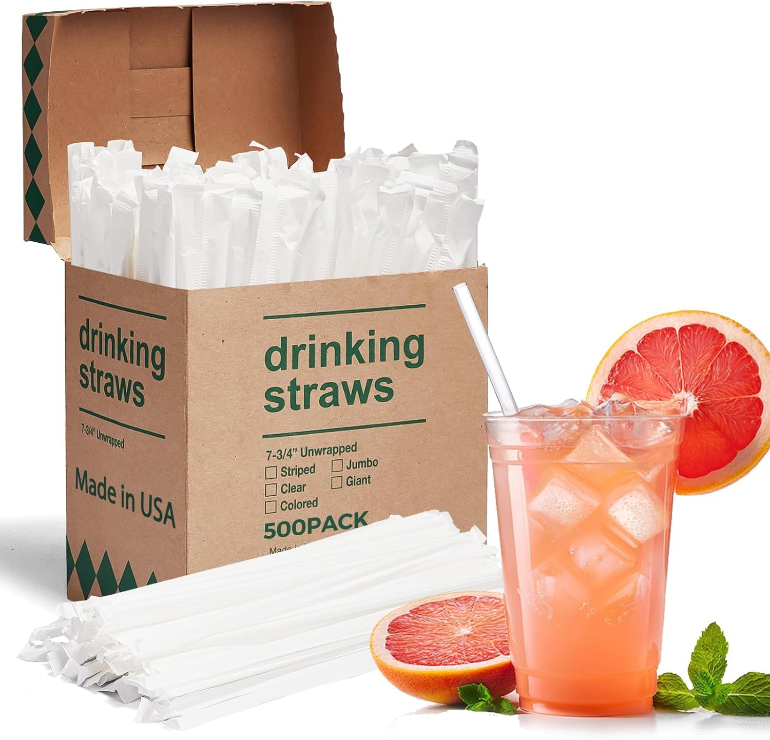 Disposable Drinking Straws 7.75in Long Clear 12000 Count