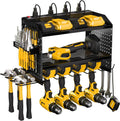 Power Tool Organizer Wall Mount for Men - 4 Drill Holder with Charging