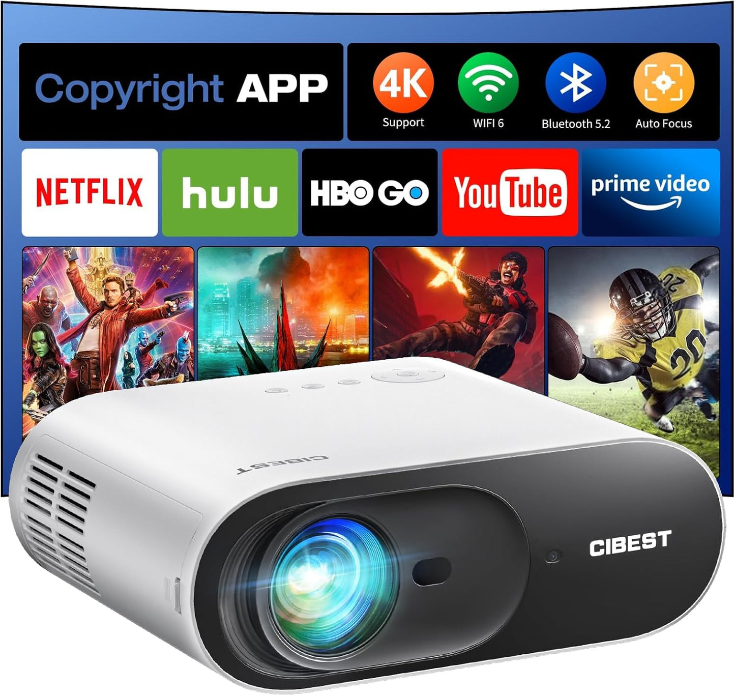 4K WiFi Projector with Dolby Audio