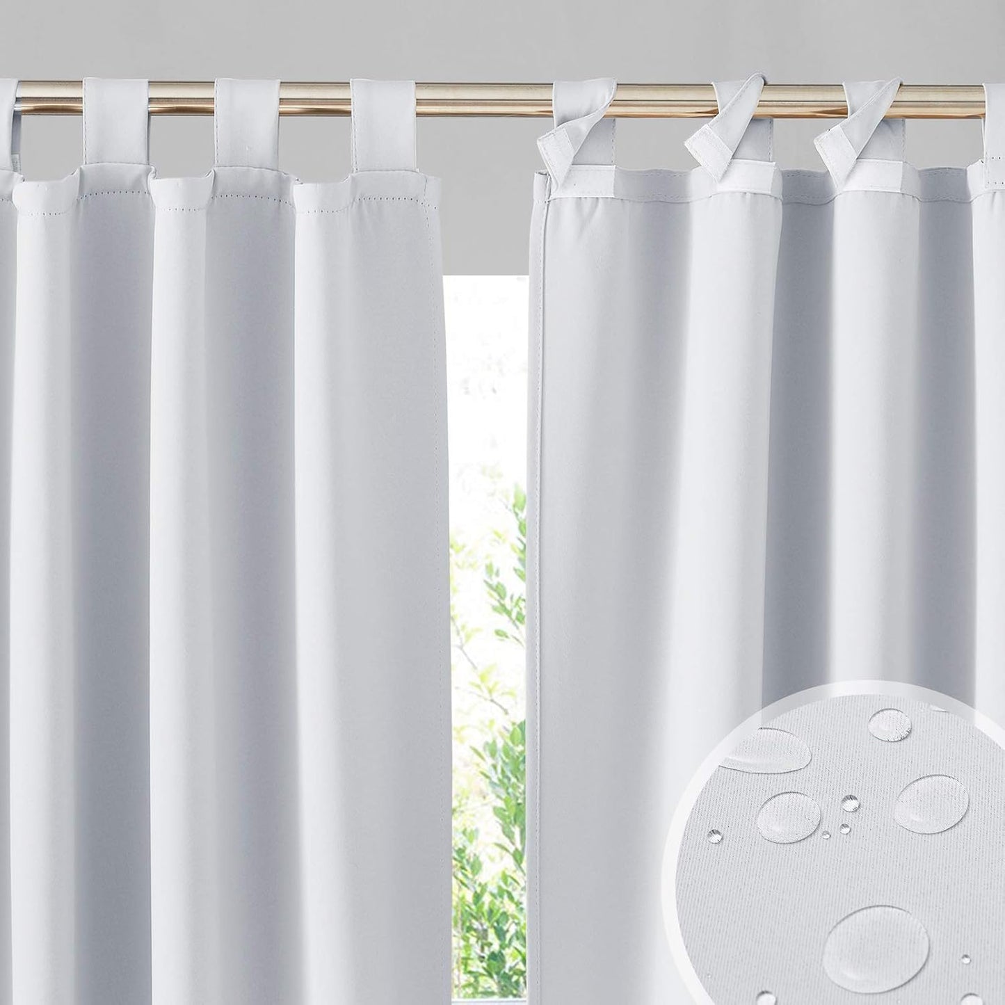 RYB HOME Outdoor Waterproof Porch Curtains for Privacy & Style