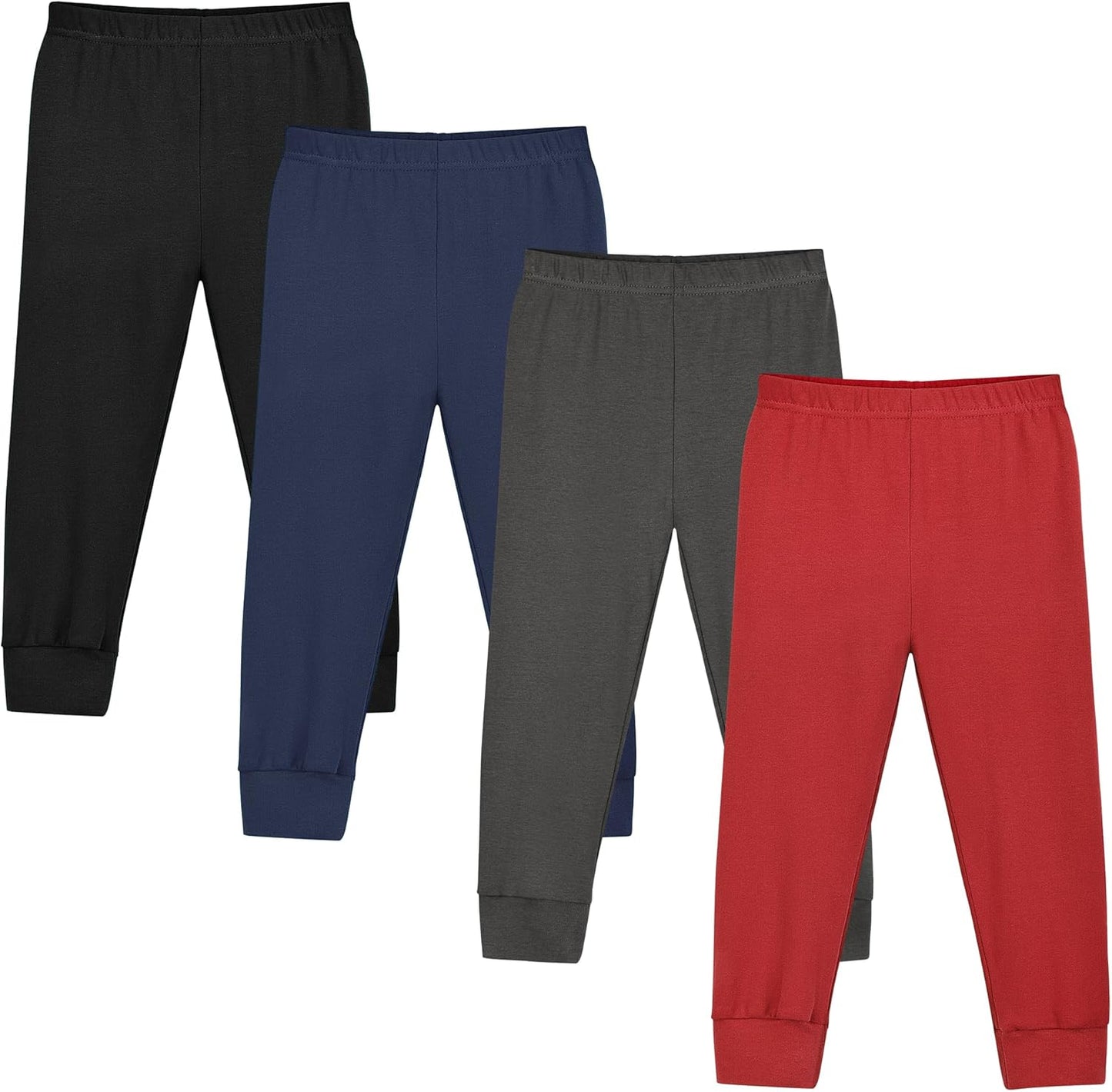 Resinta 4 Packs Toddler Boys 100% Cotton Jogger Pants Set