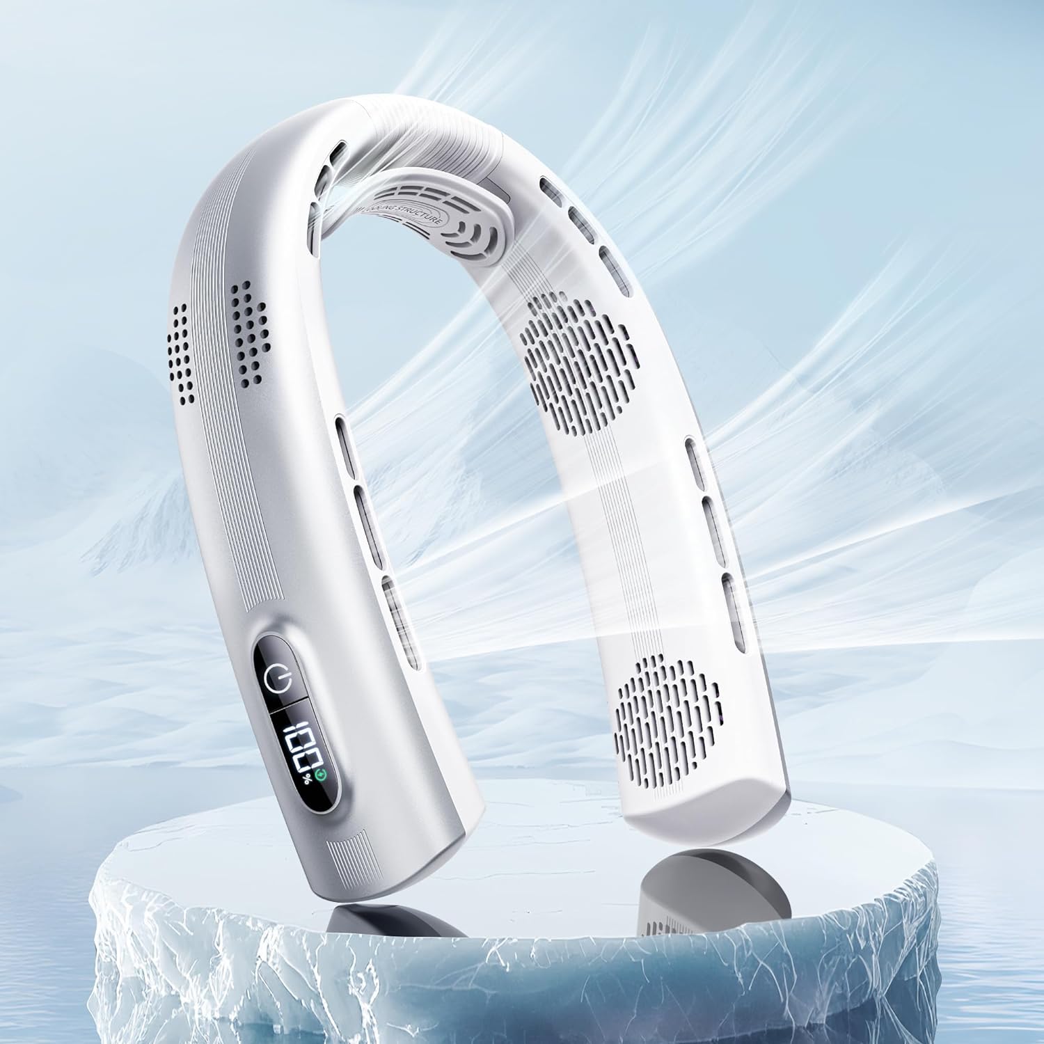 4-Turbine Rechargeable Neck Fan - Stay Cool Anywhere!