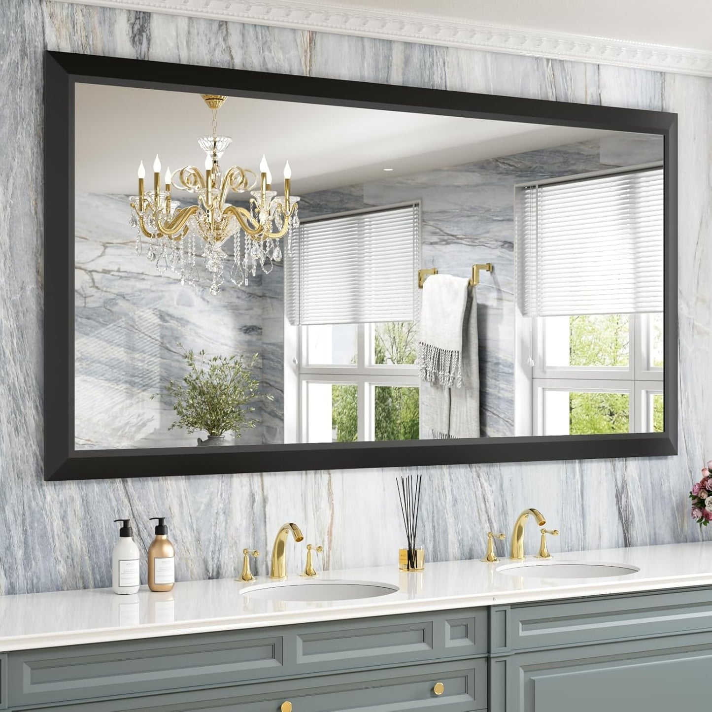 Amorho Black Bathroom Mirror 72 X36 Inch for Elegant Decor