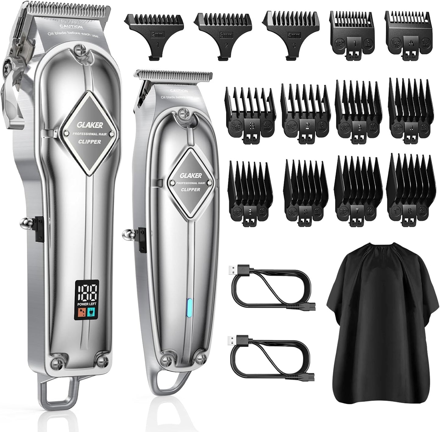 GLAKER Hair Clippers for Men - Professional Cordless Barber Kit