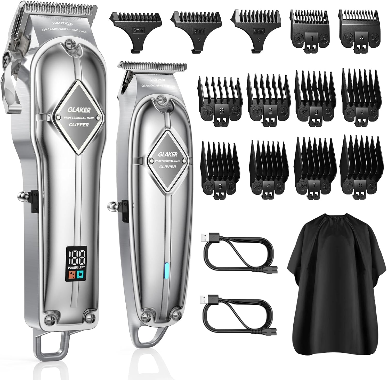 GLAKER Hair Clippers for Men - Professional Cordless Barber Kit