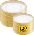 Clear Gold Plastic Plates for Party - Elegant Disposable Dinner