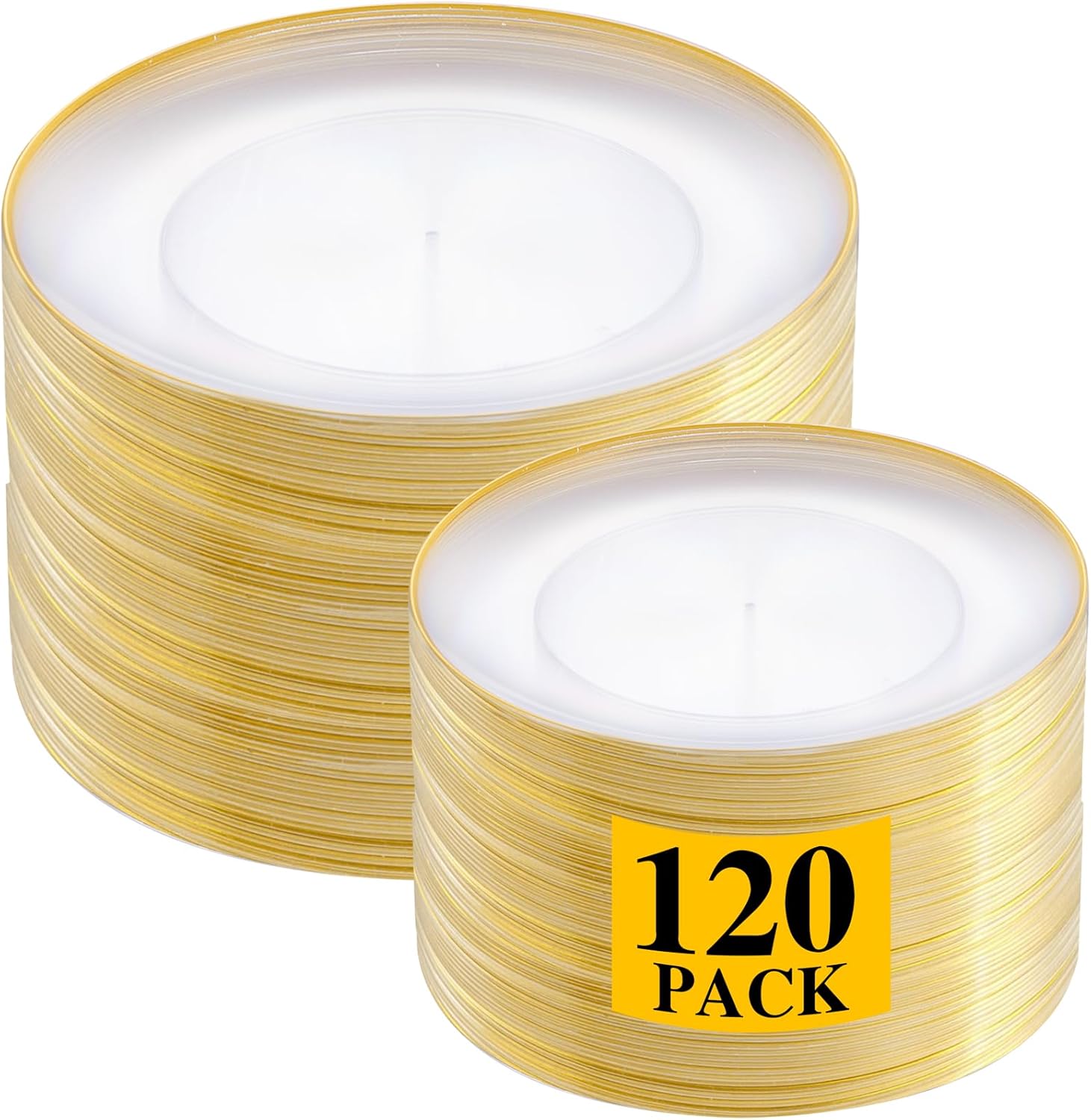 Elegant Clear Gold Plastic Plates for Upscale Party Events
