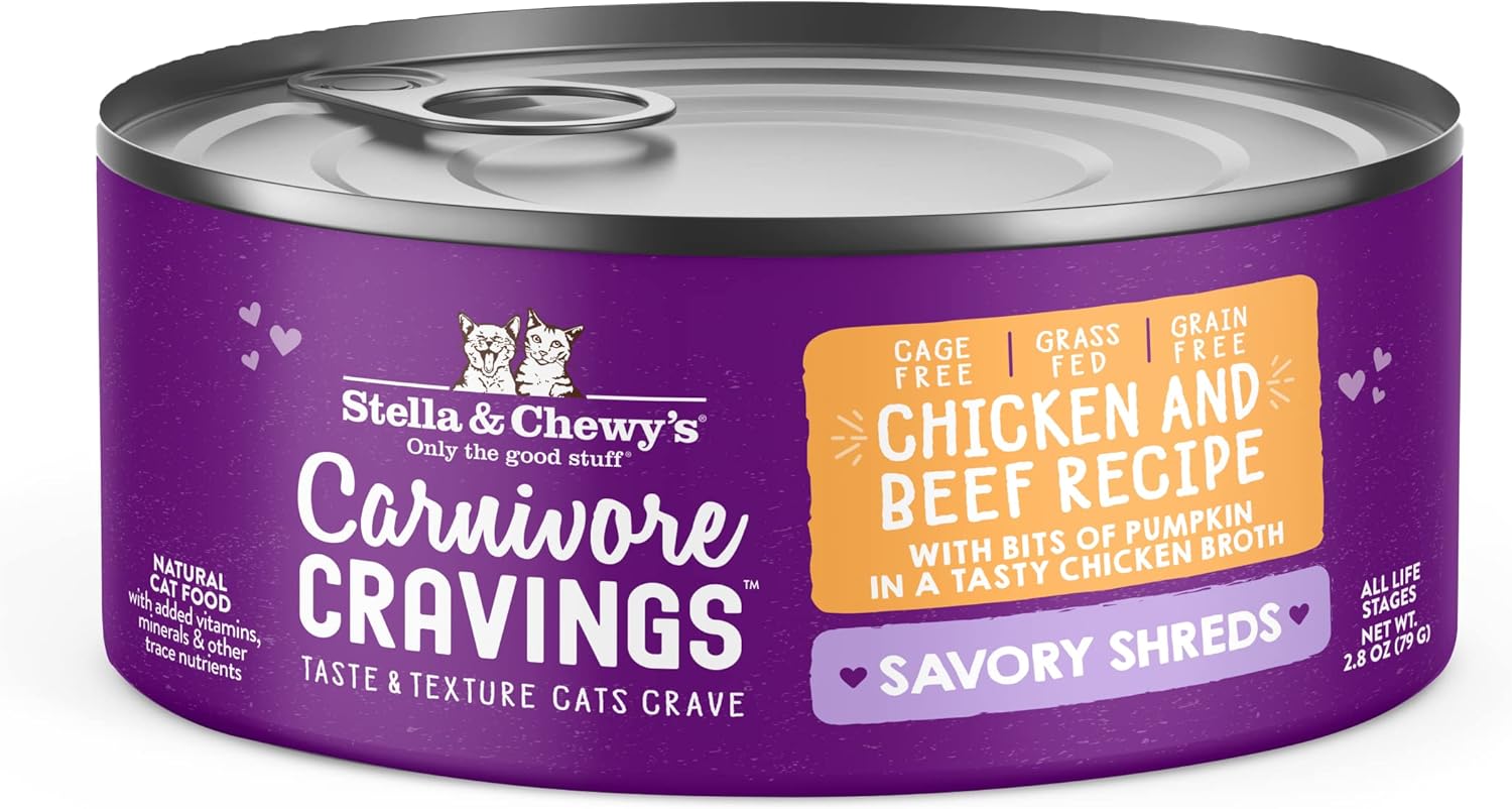 Savory Shreds Wet Cat Food for Picky Eaters - 24 Count