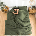 Ultra-Soft Queen Washed Comforter Set - All-Season Lightweight