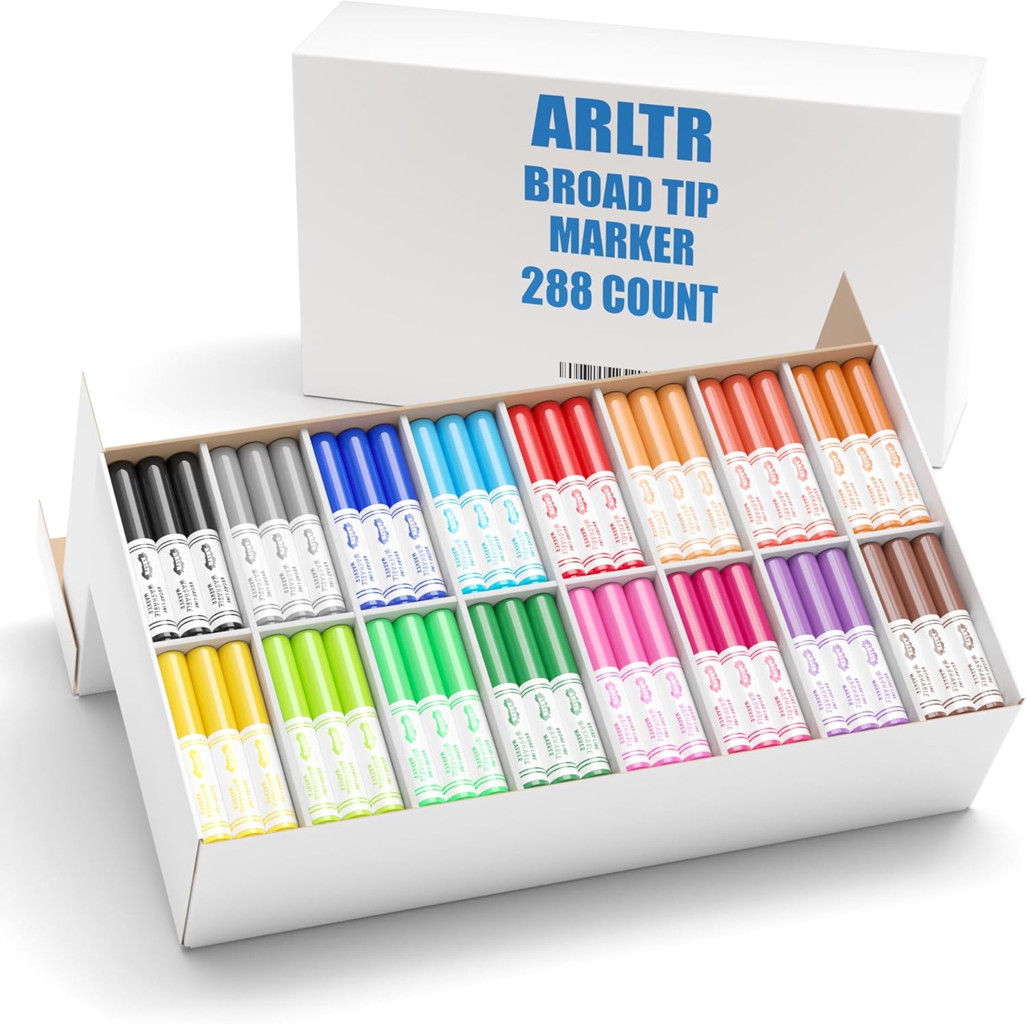 Washable Markers Bulk Pack of 288 in 16 Vibrant Colors