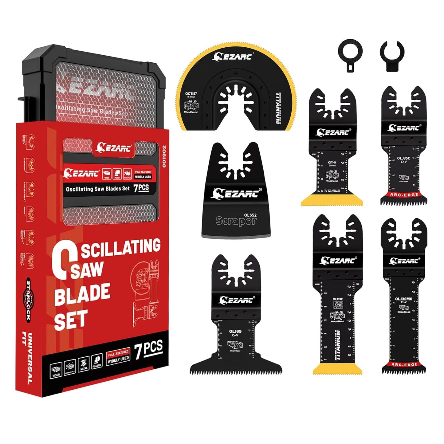 EZARC 7PCS Oscillating Saw Blades for Wood and Metal Cutting
