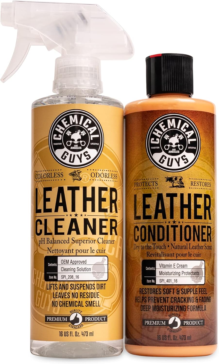 Chemical Guys Leather Cleaner & Conditioner: Multi-Use Luxury Care Kit