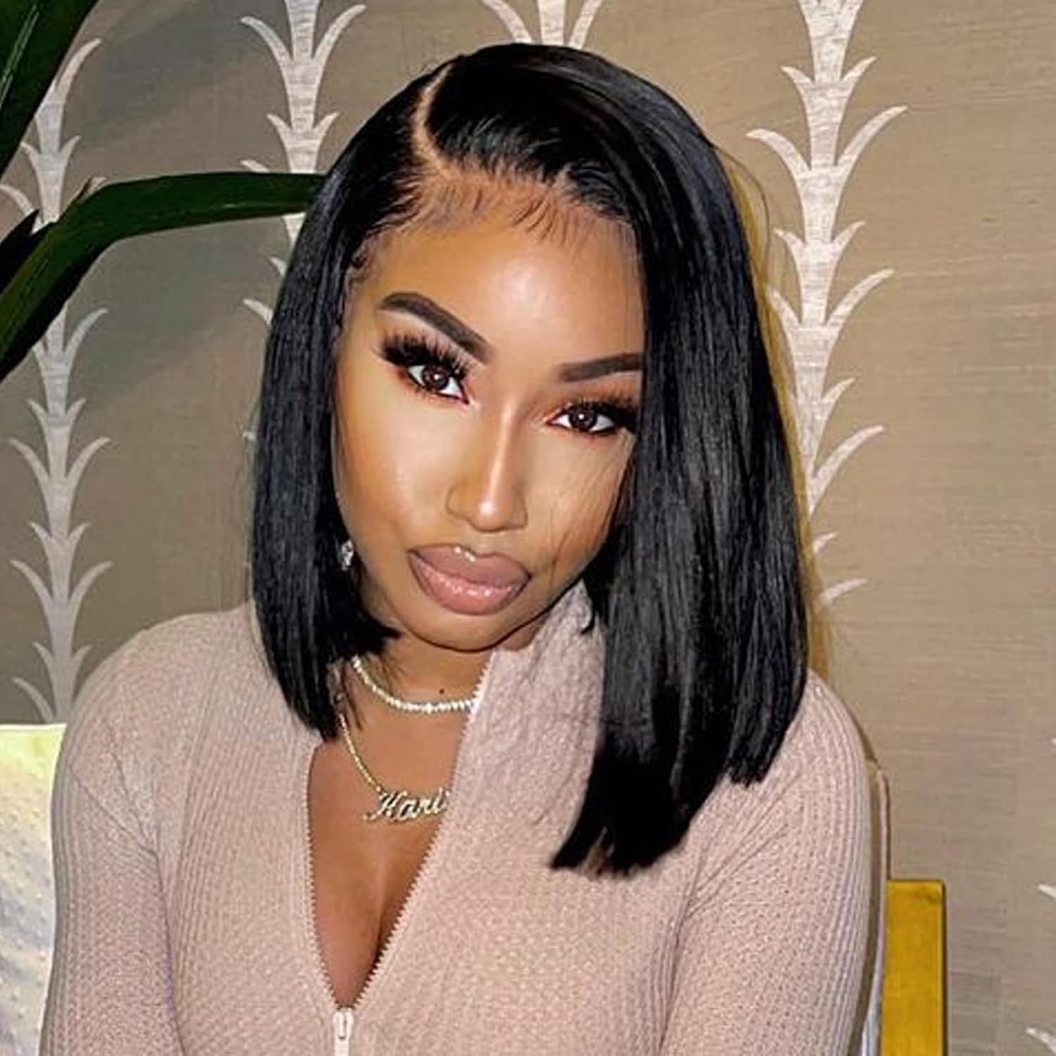 Hihmarm Lace Front Wigs Human Hair 13x4 Glueless Bob Wig