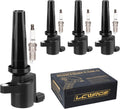 Set of 4 Ignition Coil Pack and Spark Plugs Fits Ford 2.0/2.5L