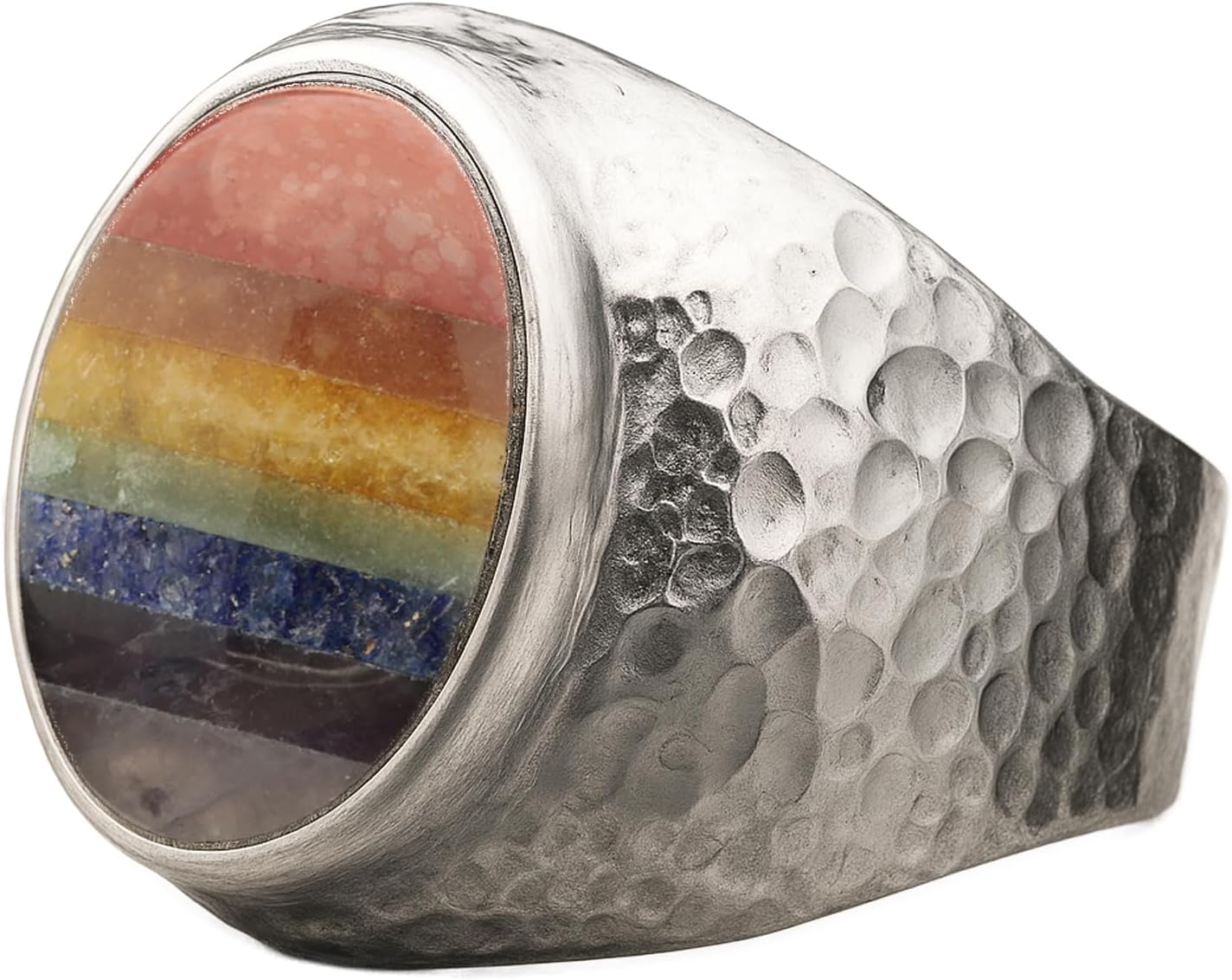 Natural Aventurine Crystal Ring for Men in 925 Sterling Silver