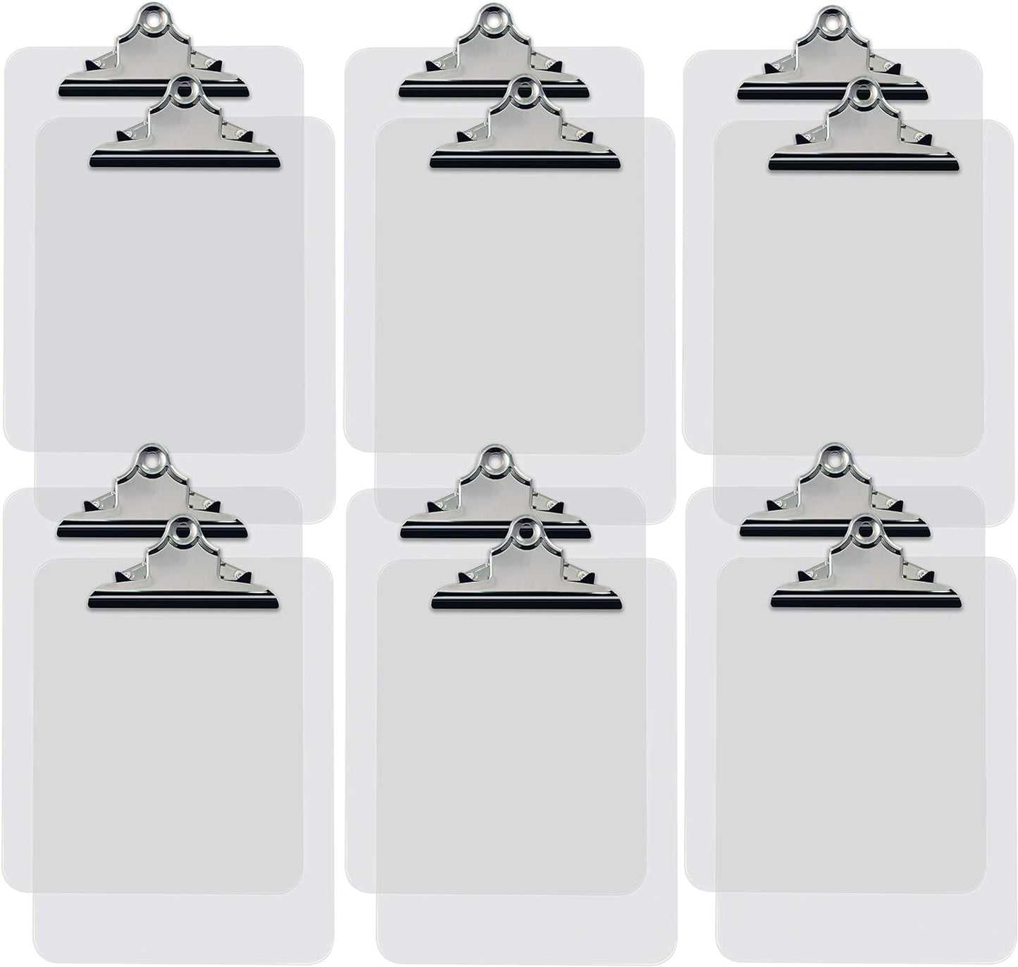 Transparent Clipboards, Durable, 12 Pack
