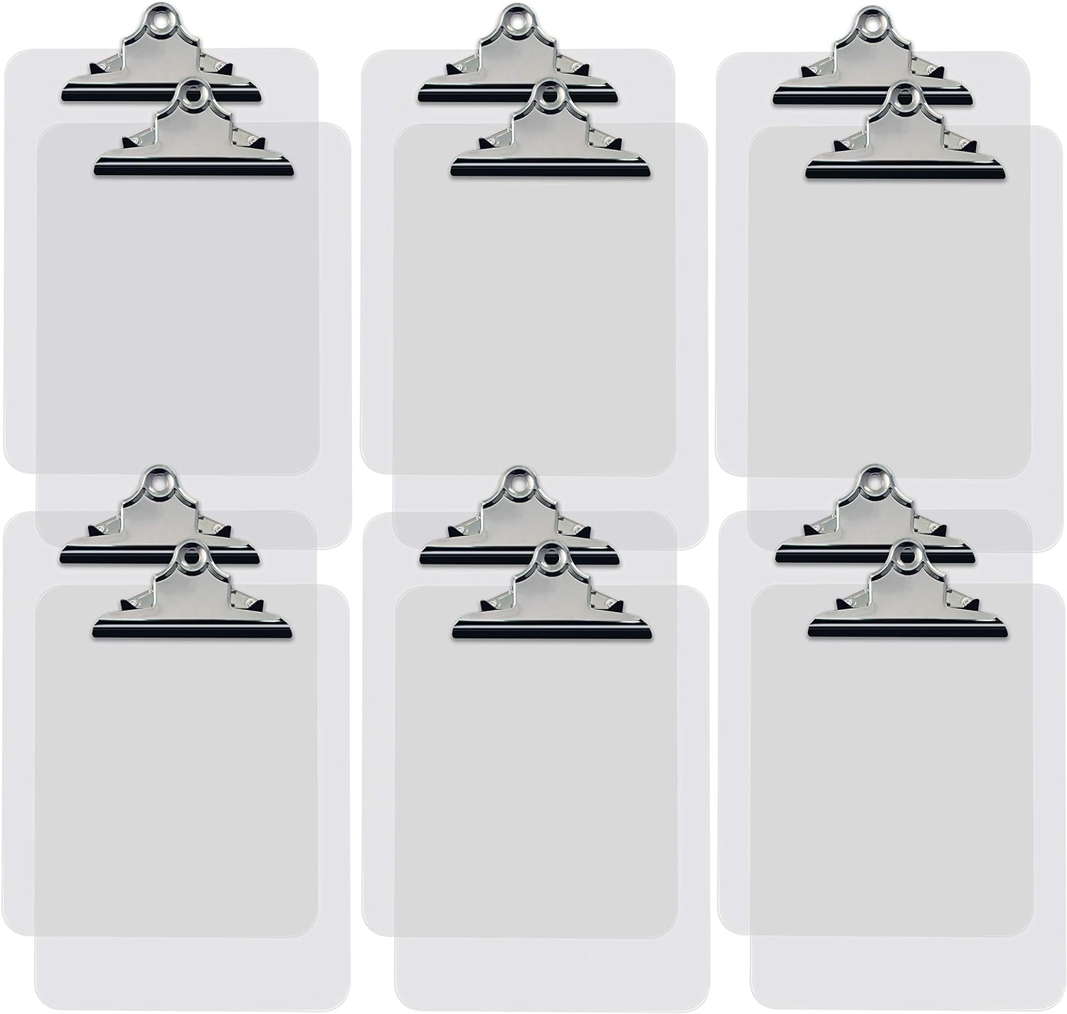 Transparent Clipboards, Durable, 12 Pack