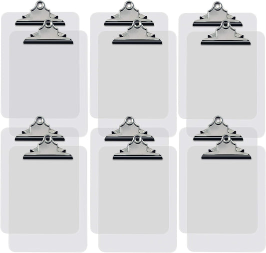 Transparent Clipboards, Durable, 12 Pack