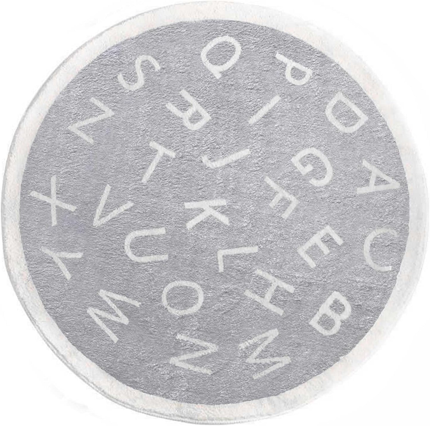 2.6ft ABC Round Kids Playroom Rug for Educational Fun