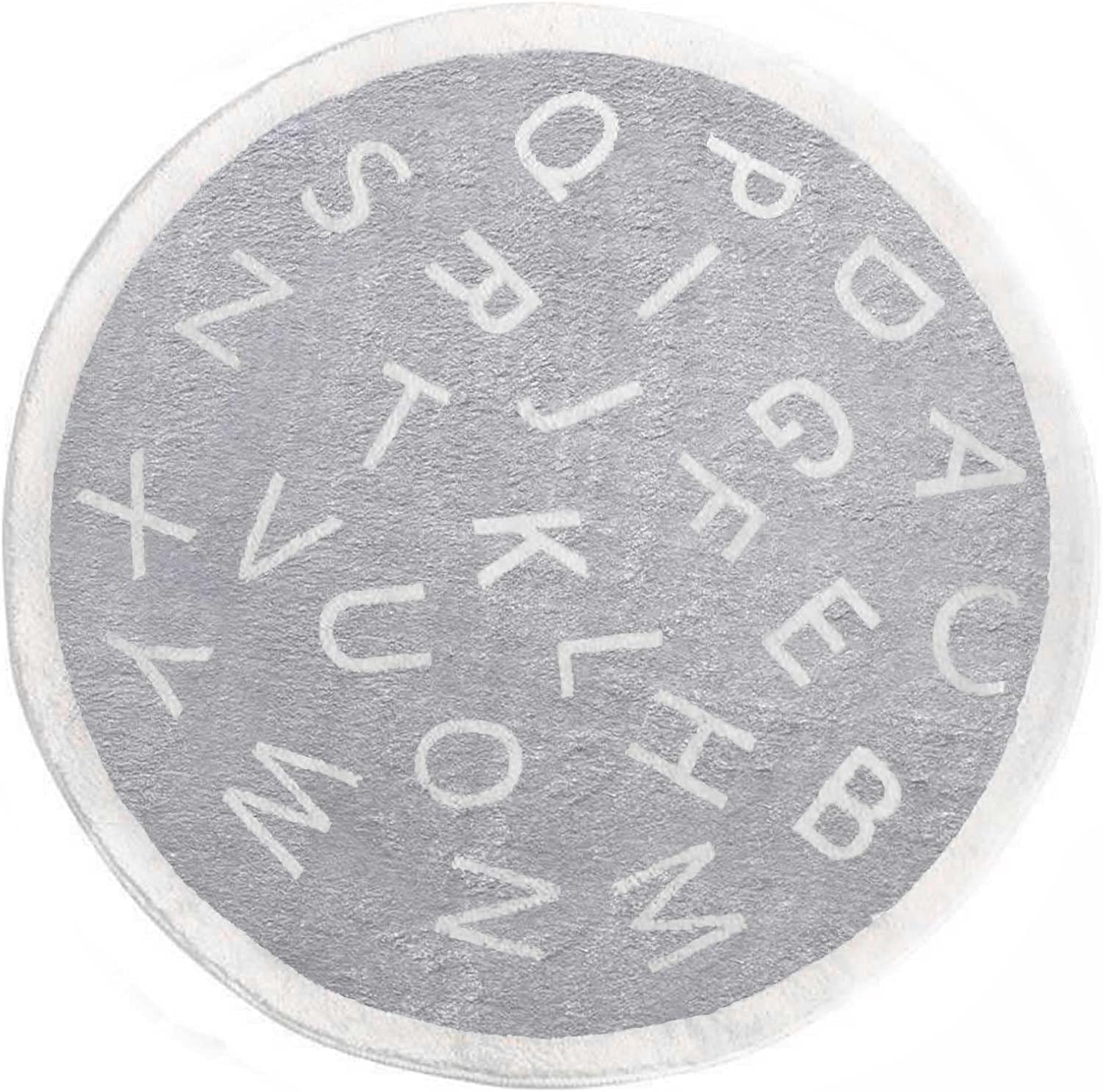 2.6ft ABC Round Kids Playroom Rug for Educational Fun