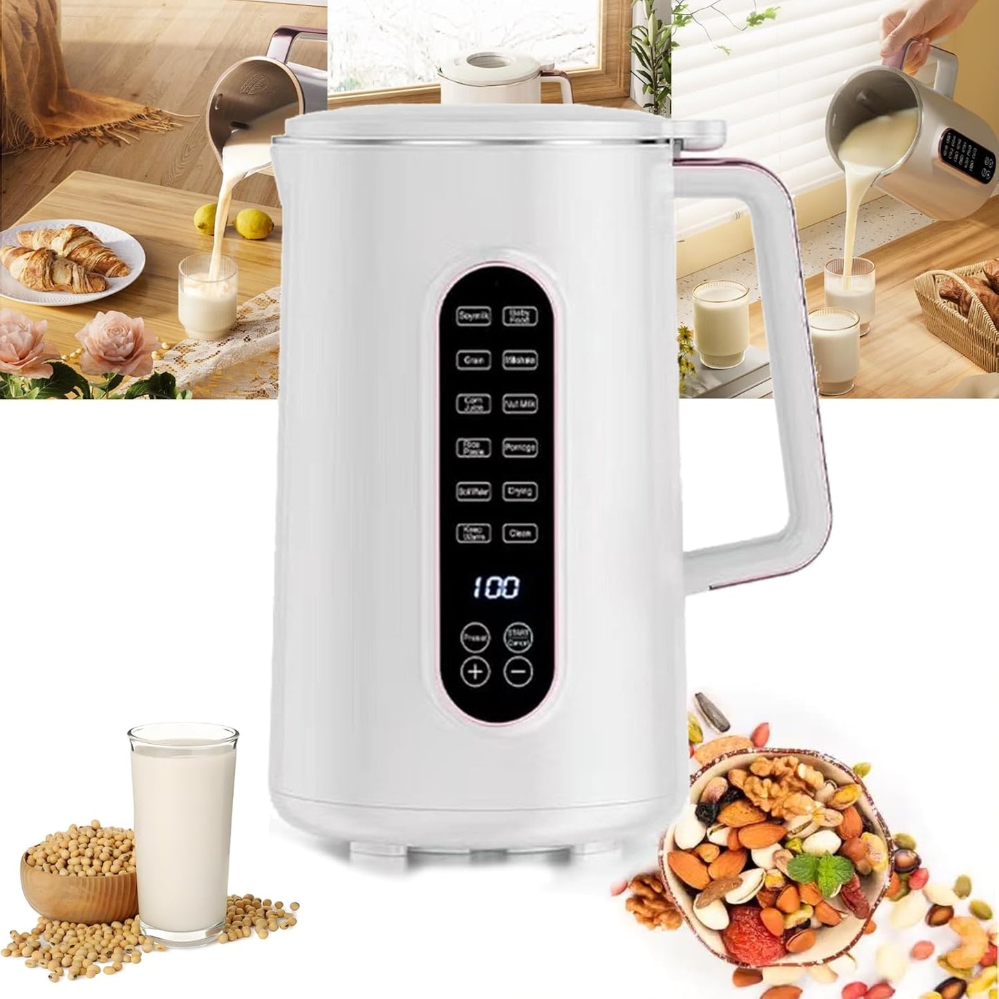 12-in-1 Nut Milk Maker - Large Capacity & Self-Cleaning