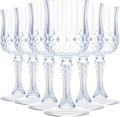7 OZ Plastic Vintage Wine Glasses 24 Pack (Transparent) - Reusable