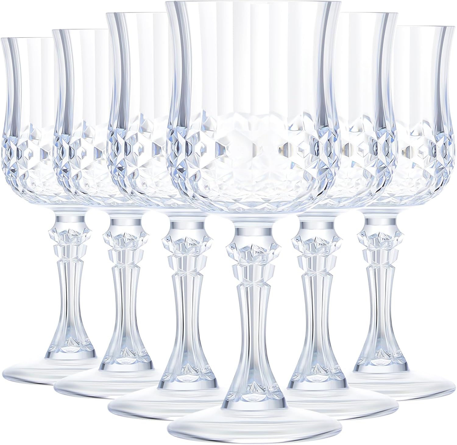 Vintage Plastic Wine Glasses Set of 24 for Parties and Events