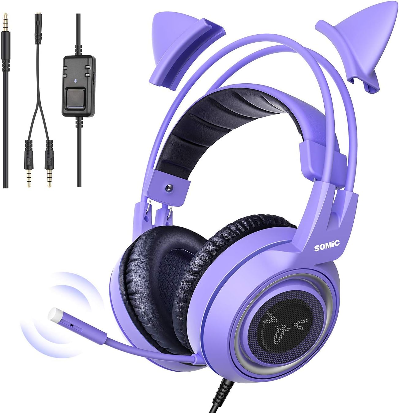 SOMIC G951S Purple Gaming Headset: Immersive Noise Reduction