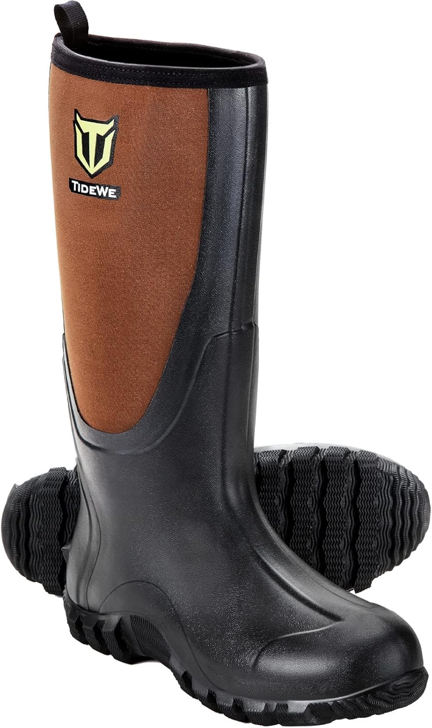 TIDEWE Rubber Boots for Men - Waterproof Multi-Season Design