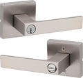 Kwikset Singapore Entry Door Handle with Lock - Secure Satin Nickel