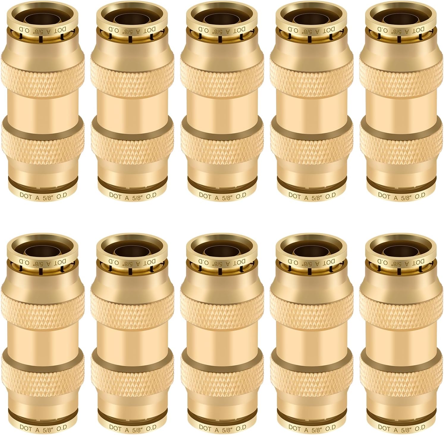 5/8 Inch Quick Push to Connect Brass Union Fittings for Air Lines