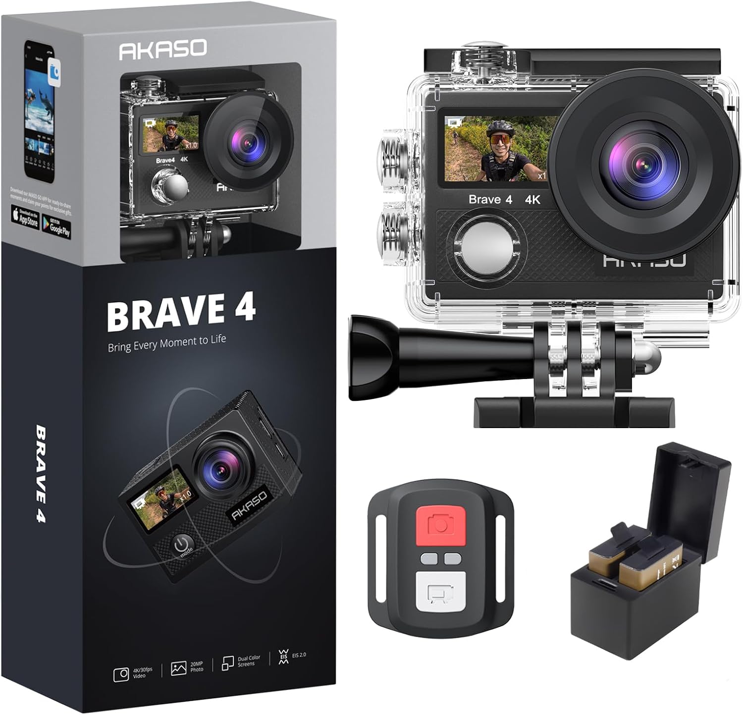 AKASO Brave 4 Ultra HD Action Camera - Immersive EIS for Epic Adventures!