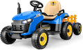 12V 7AH Ride on Tractor with Tiltable Trailer - Remote & Bluetooth