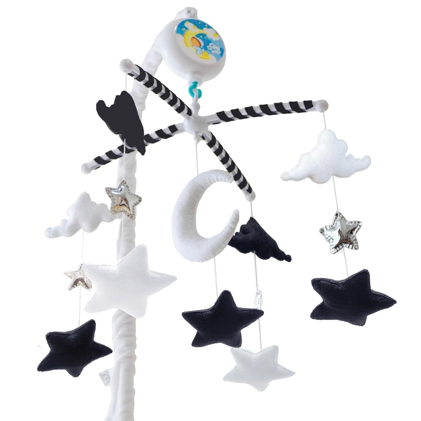 Starry Night Mobile - Black and White Baby Crib Mobile for Boys