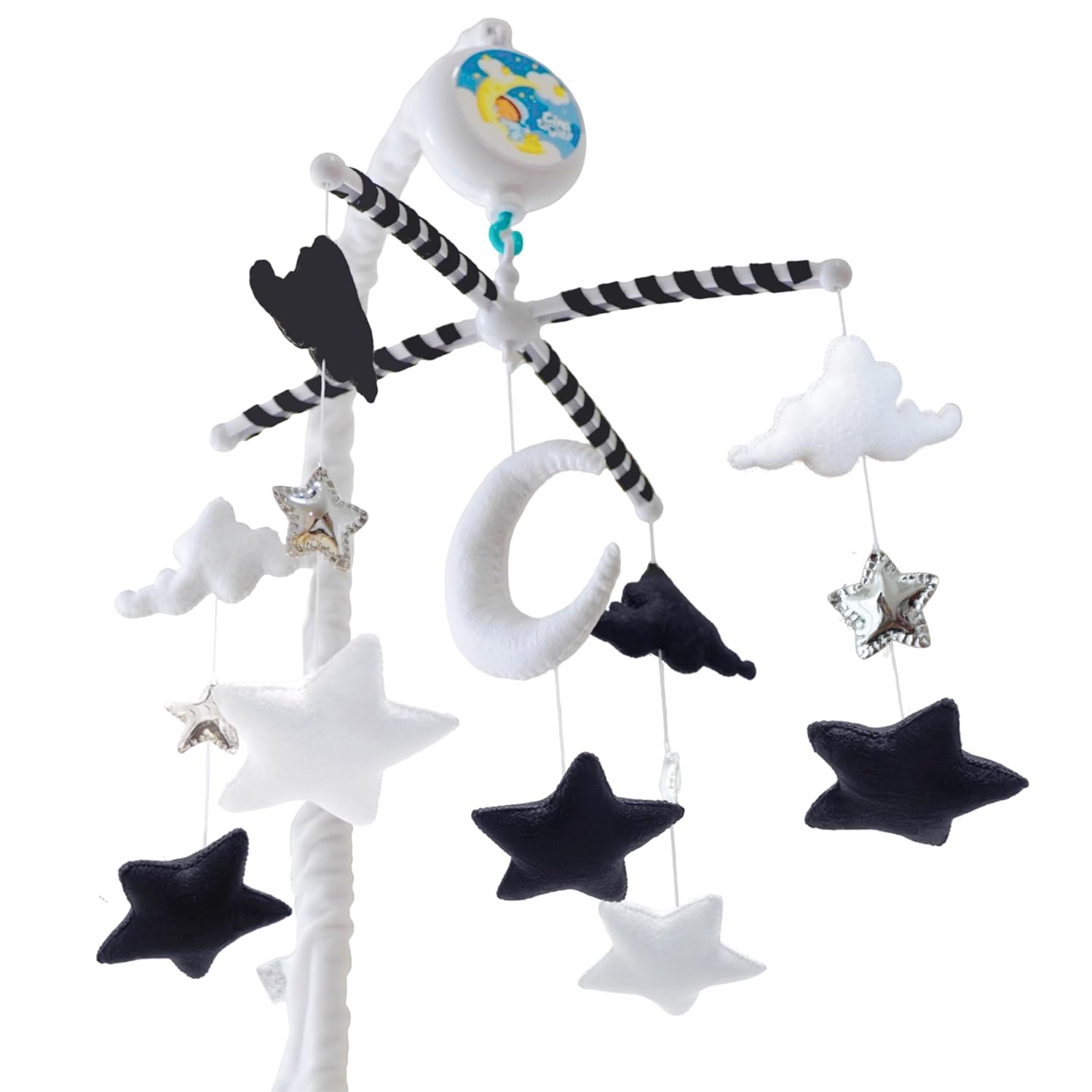 Starry Night Mobile - Black and White Baby Crib Mobile for Boys