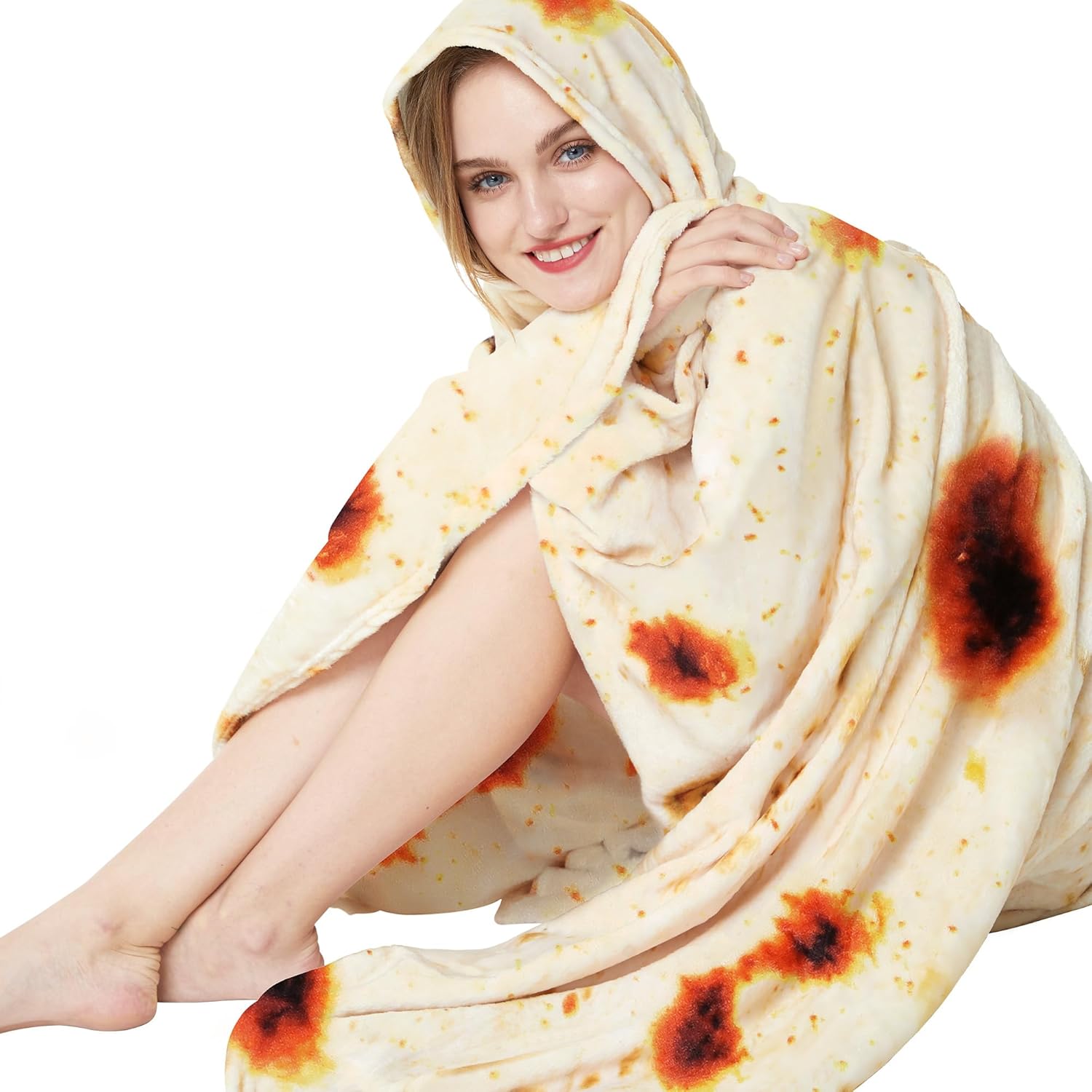 LetsFunny 80in Burrito Tortilla Blanket for Fun and Comfort