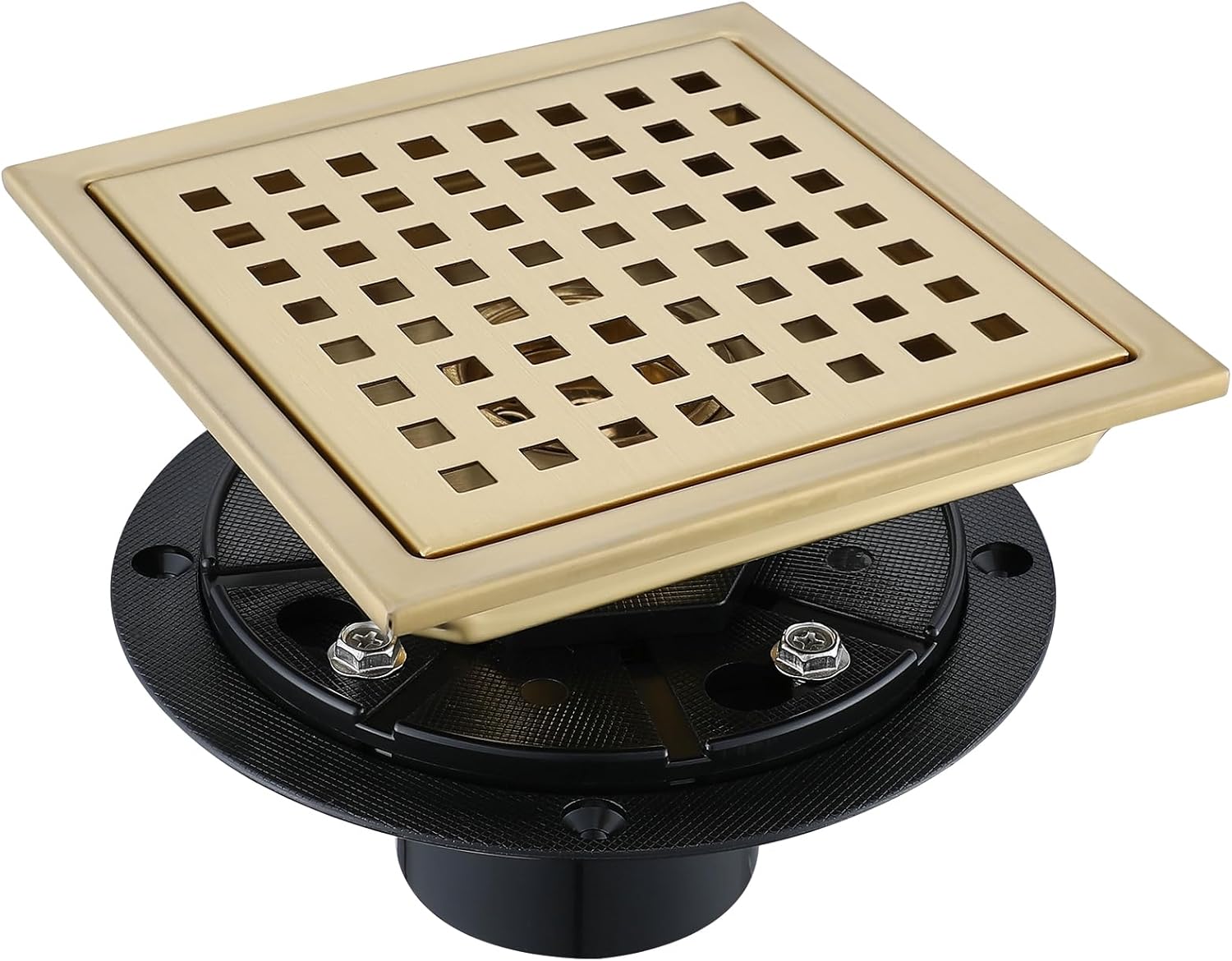6 Inch Square Shower Floor Drain Kit with Elegant Design