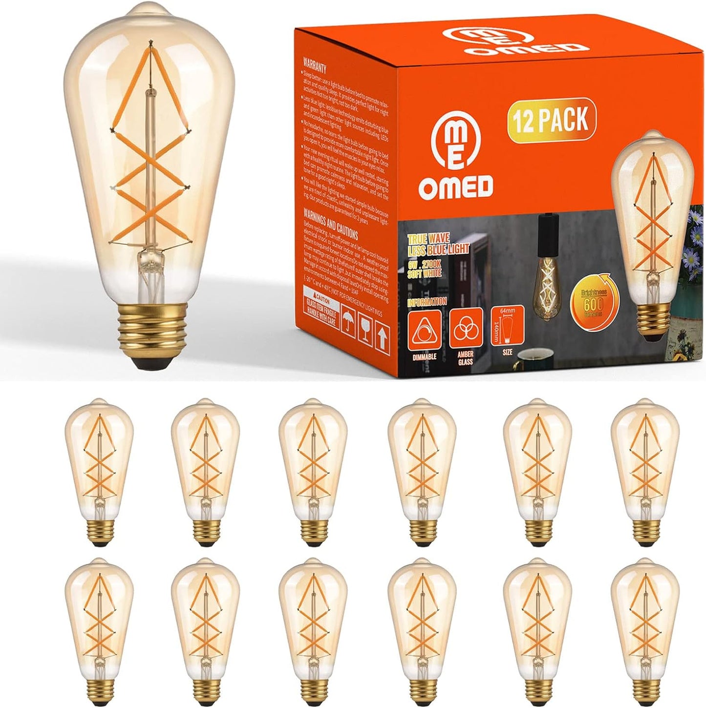 OMED Dimmable LED Vintage Edison Bulbs for Retro Lighting Needs