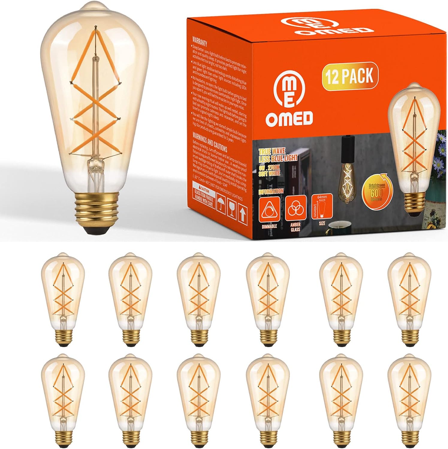 OMED Dimmable LED Vintage Edison Bulbs for Retro Lighting Needs