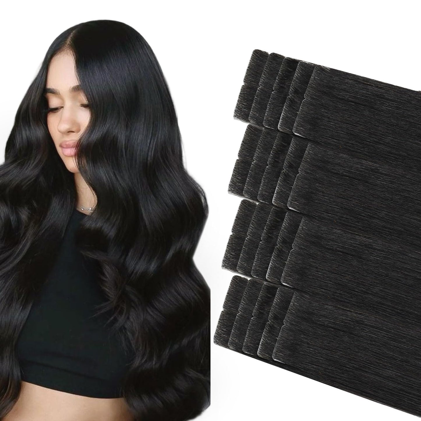 COOKAYU Invisi Edge Tape in Extensions for Natural Black Hair