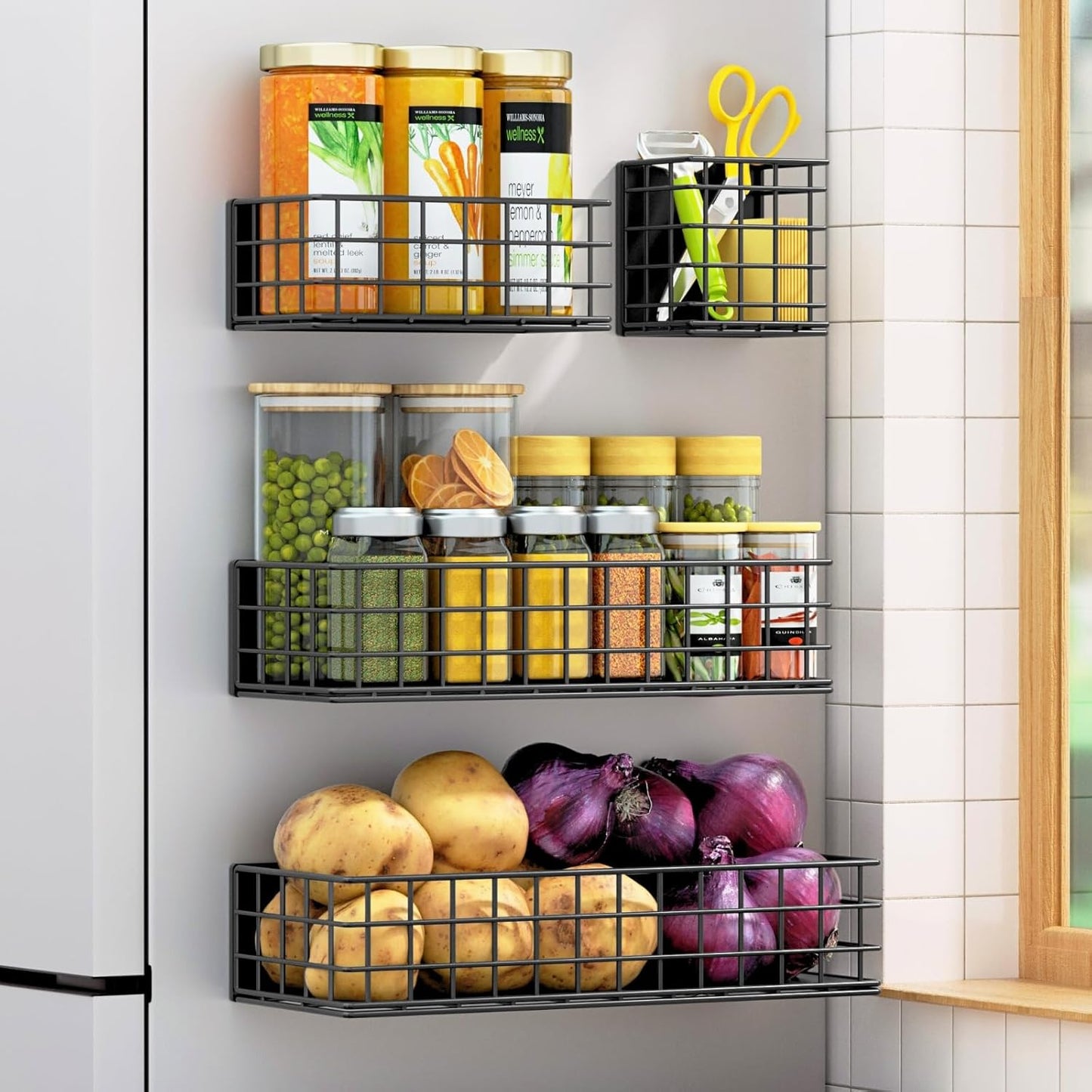 Ofiray-home Magnetic Fridge Shelf Set for Ultimate Kitchen Storage