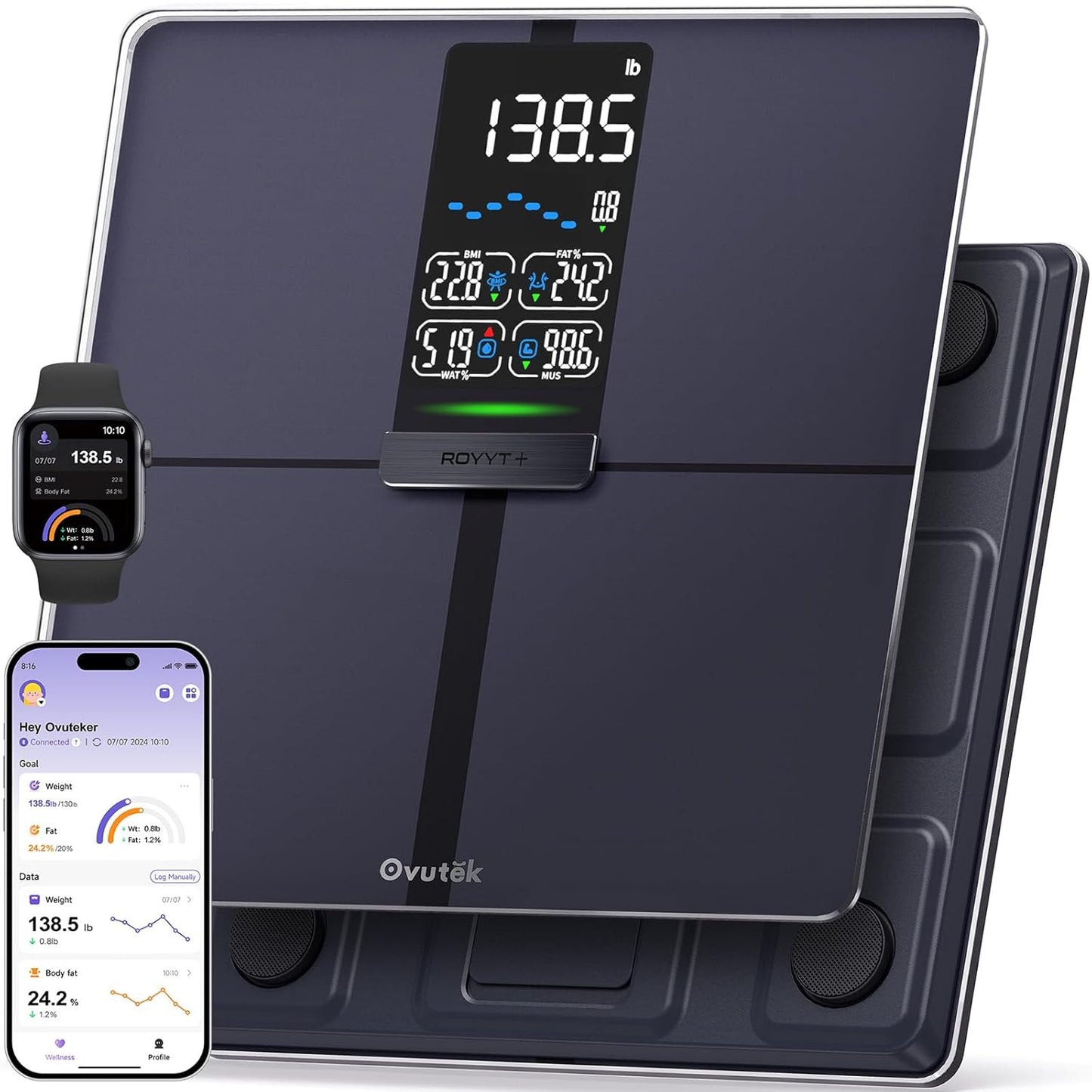 OVUTEK Smart Scale: Accurate Body Composition, Sync with App