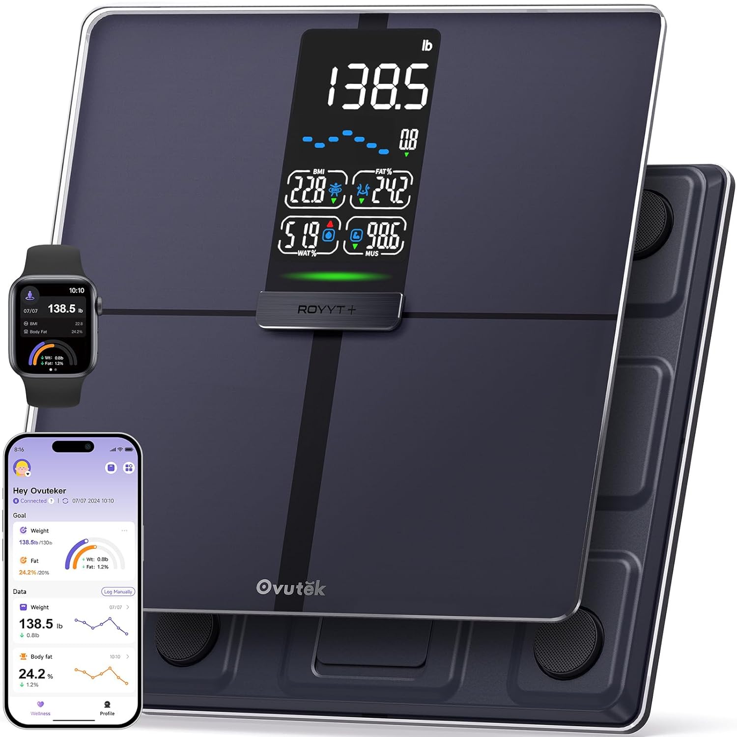 OVUTEK Smart Scale: Accurate Body Composition, Sync with App