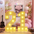 3FT Light Up Numbers 21 Marquee Number - Party Backdrop Accent
