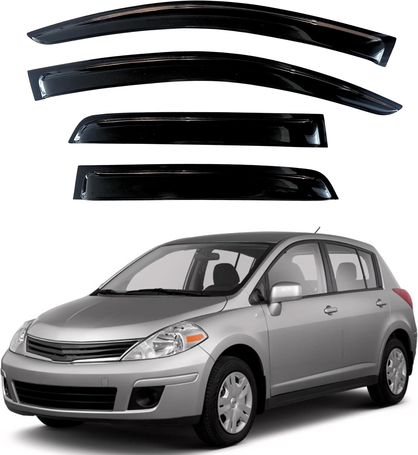 KPY Window Visor Rain Guard for Nissan Versa Sedan & Hatchback