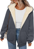 Trendy Queen Zip Up Hoodies for Women - Warm Fleece Sherpa Coat