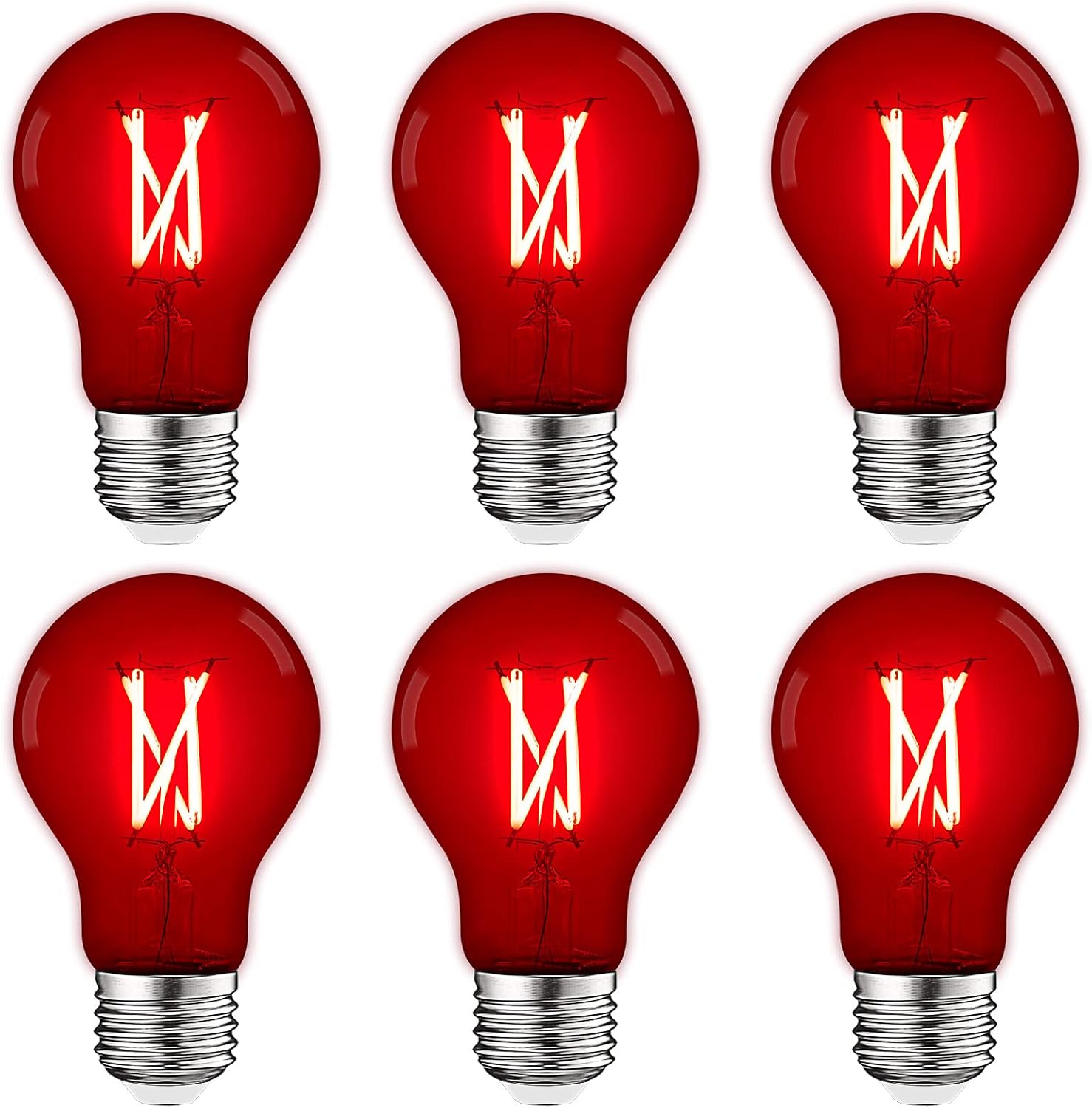 LUXRITE A19 Edison LED Red Light Bulbs for Vibrant Lighting