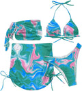 COZYEASE Women's 4 Piece Swimsuit Set - Sexy Triangle Bikini with Mesh