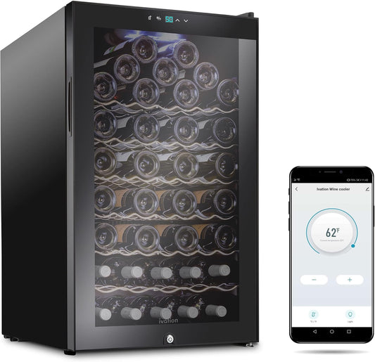 Ivation 51-Bottle Smart Wine Cooler: Wi-Fi Control